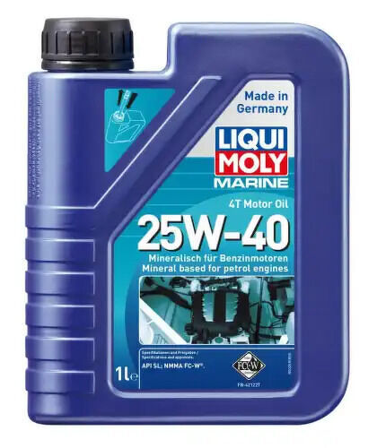 Масло моторное минеральное для лодок Marine 4T Motor Oil 25W-40 SL (1л)