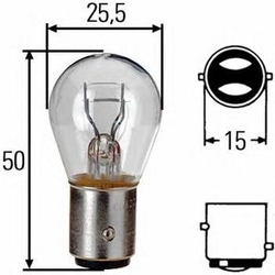 ЛАМПА 12V P21/5W BAY15D ДВУХКОНТАКТНАЯ