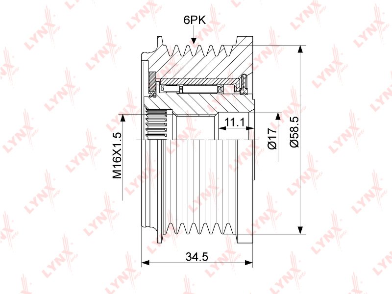 Муфта свободного хода генератора CITROEN Jumper 2.2D 06>, FIAT Ducato 2.2D 06>, FORD Transit 2.2D 06>