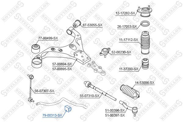 Втулка стабилизатора переднего Hyundai i30 1.6 07>