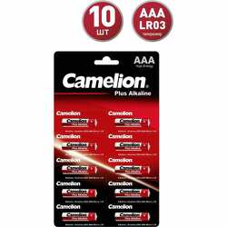 Батарейка aaa camelion plus alkaline bl1x10 lr03 отрывные (lr03-bp1x10p, батарейка,1.5в) комплект 10