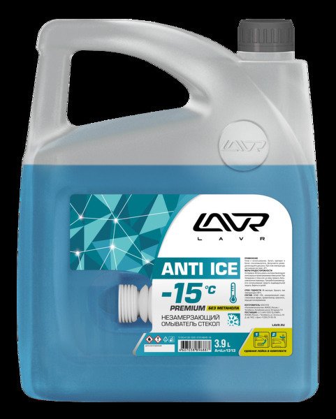 Незамерзающий омыватель стекол Anti Ice -15°С Premium, 3,9 л