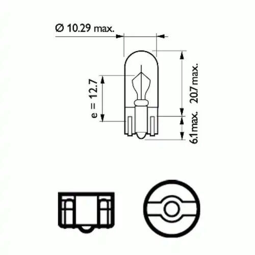 Philips Vision 12256B2 W3W 3W W2.1×9.5d