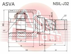 Шрус Внутренний Левый 24x40x27, ASVA, NSILJ32