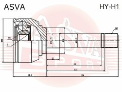 Шрус Наружный 34x56x28, ASVA, HYH1