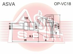 Шрус Наружный 25x52,5x30, ASVA, OPVC18