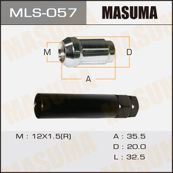 Гайки секретные 12 x 1.5 (4 шт. + головка-ключ удлиненная) MASUMA MLS057