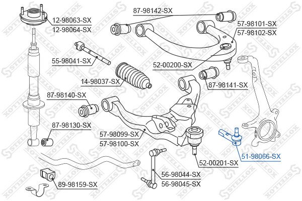 Наконечник рулевой Toyota Land Cruiser 120 02>