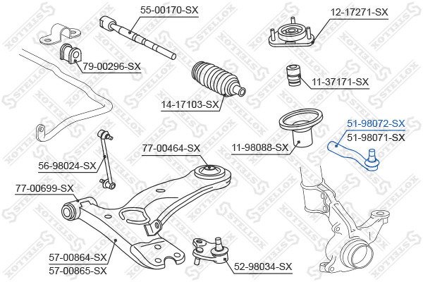 Наконечник рулевой левый Toyota Corolla Verso CDE120 01>