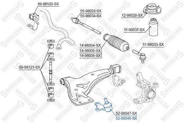 Опора шаровая правая Toyota Starlet <99