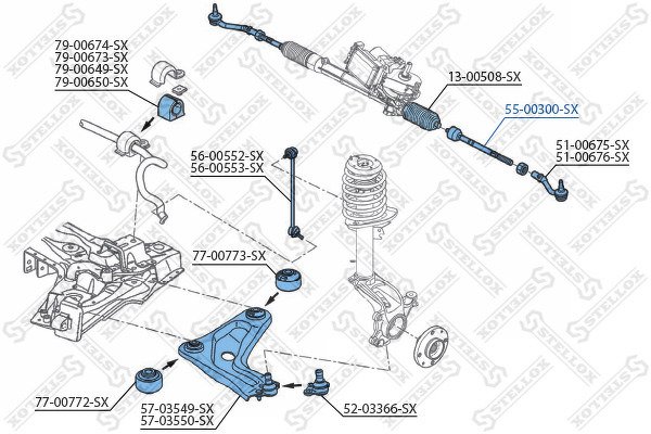 Тяга рулевая Peugeot 207 all 06>