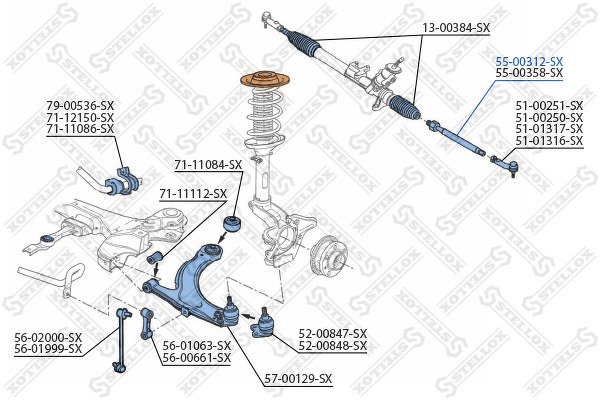 Тяга рулевая VW Bora/Golf IV all 97>, Audi A3 96>