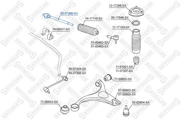 Тяга рулевая Hyundai Santa Fe 06>