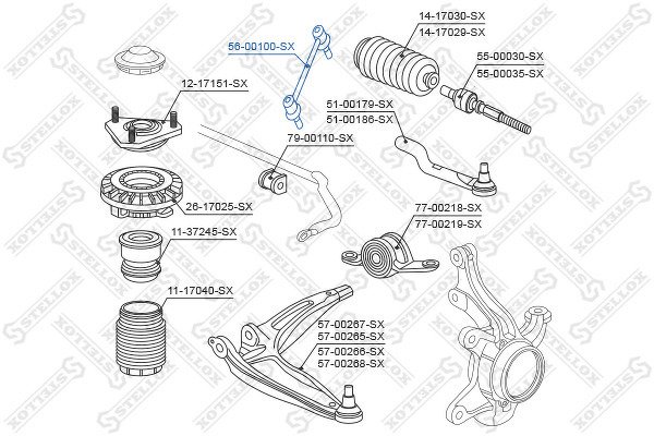 Тяга стабилизатора переднего Honda Civic all 06>