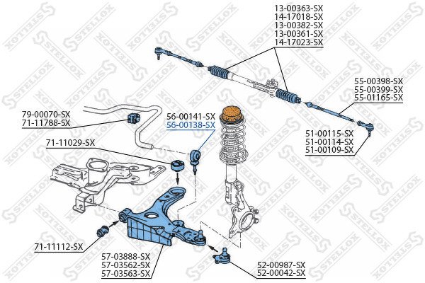 Тяга стабилизатора переднего D21 VW Passat all 88-96