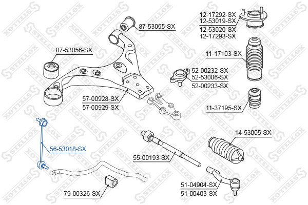 Тяга стабилизатора переднего KIA Sportage 04>, Hyundai Tucson 04>