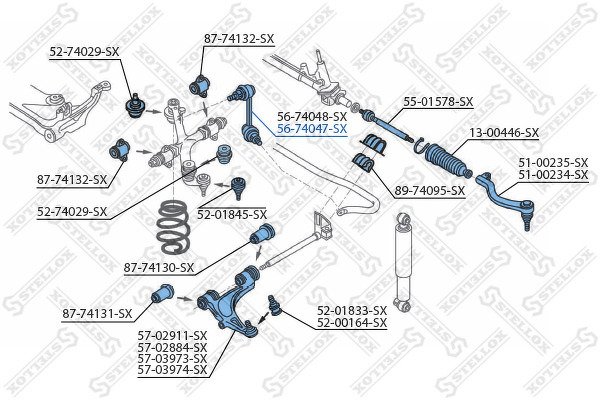 Тяга стабилизатора переднего правая Nissan Interstar all 02>