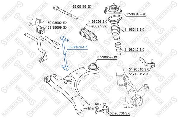 Тяга стабилизатора переднегоToyota Avensis 03>/Corolla 01>