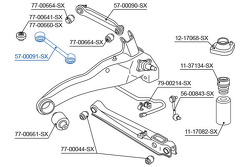 Тяга схождения задней подвески Mitsubishi Outlander 2.0/2.4 02>