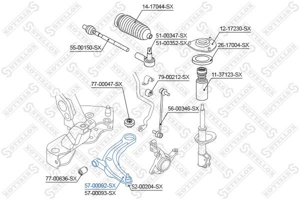 Рычаг нижний левый Mitsubishi Outlander 2.0/2.4 02>