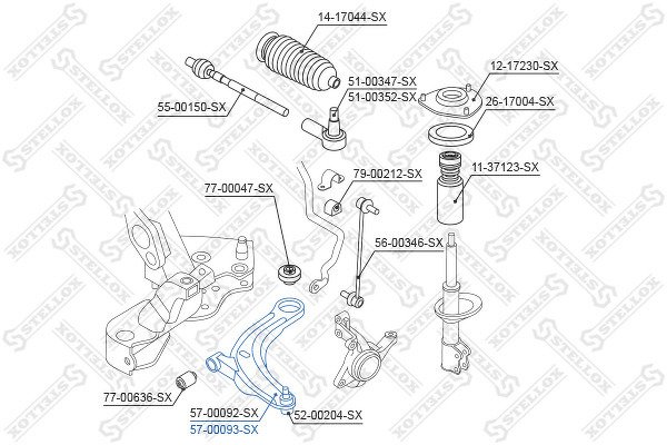 Рычаг нижний правый Mitsubishi Outlander 2.0/2.4 02>