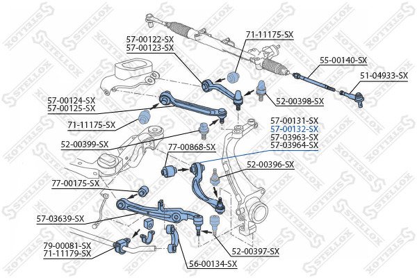 Рычаг задний нижний правый Audi A6 all 04>