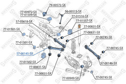 Рычаг задней подвески нижний BMW E87/E90/E91 all 04>