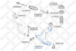 Рычаг передний нижний левый Nissan Qashqai J10 07>, Renault Koleos 08>