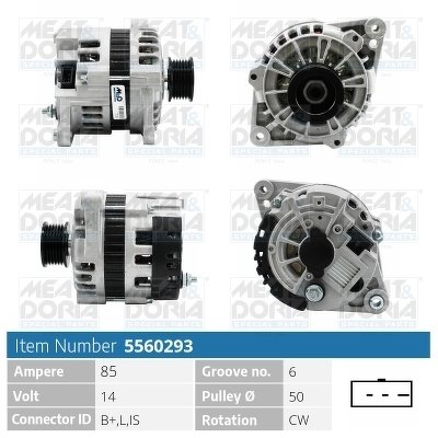 Генератор 14v 85a, со шкивом daewoo nexia 1.5 94>/nubira 97> (4pin)