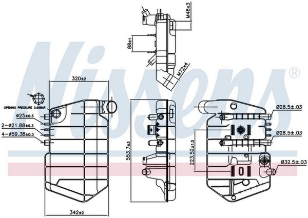 Бачок расширительный с крышкой и датчиком / DAF XF 95 02