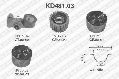 Ремкомплект ГРМ, SNR, KD48103