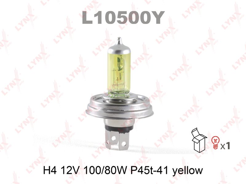 Лампа галогенная H4 12V 100/80W P45T-41 YELLOW