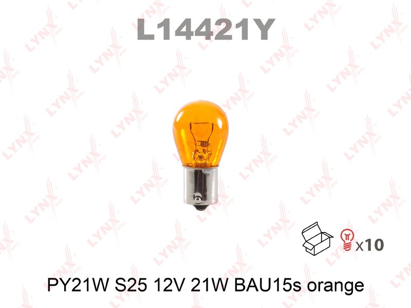 Лампа накаливания PY21W S25 12V 21W BAU15S ORANGE