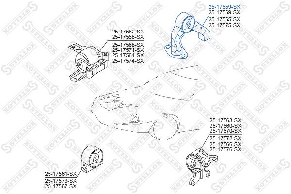 Подушка двигателя задняя Mitsubishi Lancer CY2A/CY3A/CY4A -2007