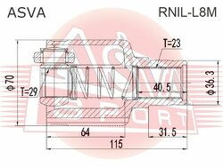 Шрус Внутренний Левый, ASVA, RNILL8M