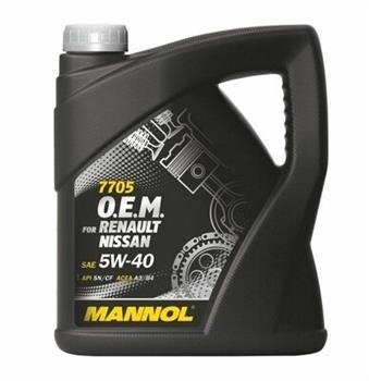 Моторное масло MANNOL 7705 O.E.M. for Renault Nissan, 5W-40, 4л, 4036021401515