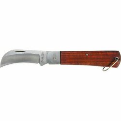 SPARTA 78999 Нож складной 200мм изогнутое лезвие с деревянной рукояткой