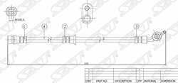 Шланг тормозной передний (Таиланд) TOYOTA AVALON/CAMRY/SCEPTER/WINDOM/LEXUS ES300 91-98 LH