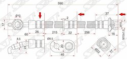 Шланг тормозной перед (Таиланд) TOYOTA CAMRY/VISTA 94-98 LH