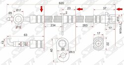 Шланг тормозной передний (Таиланд) TOYOTA COROLLA/SPACIO/RUNX/IPSUM/NOAH/VOXY/PREMIO 00- LH