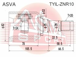 Шрус Внутренний Левый 24x35x20, ASVA, TYILZNR10