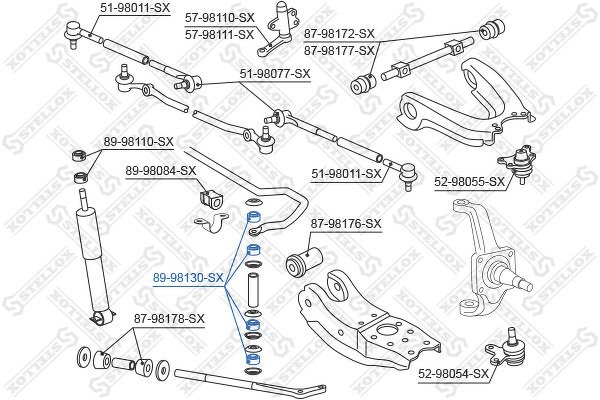 Втулка тяги стабилизатора Toyota Land Cruiser 80>/Camry 82-88/Hi-Lux 83>