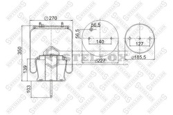 Пневмоподушка со стак.2шп.d12 1отв-шт.M14 Поршень сталь 1шп.d12 Omn Scania 4-serie