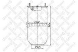 Пневмоподушка без стак.2шп.M12 смещ.25 1отв-шт.M22 Н:отв.D156.5 Schmitz,Weweler