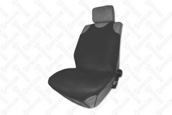 Комплект универсальных чехлов-маек на передние автомобильные сидения (цвет черный), 100% полиэстер