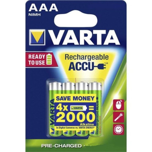 56743101404_VARTA АККУМУЛЯТОР RECHARGEABLE ACCU 4 AAA 500 MAH R2U ( БЛИСТЕР 4ШТ)