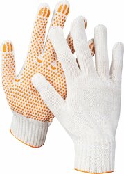 Перчатки трикотажные для тяжелых работ, х/б 7 класс, с пвх-гель покрытием размер l-xl