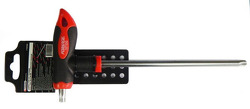 Ключ Т-образный TORX с прорезиненной рукояткой T45х200мм, на пластиковом держателе