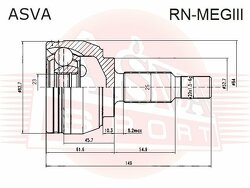 Шрус Наружный 23x52.5x25, ASVA, RNMEGIII