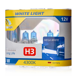 MLH3WL_лампа! галогеновая 12V H3 55W PK22s 4300K (бокс 2шт) White Light\